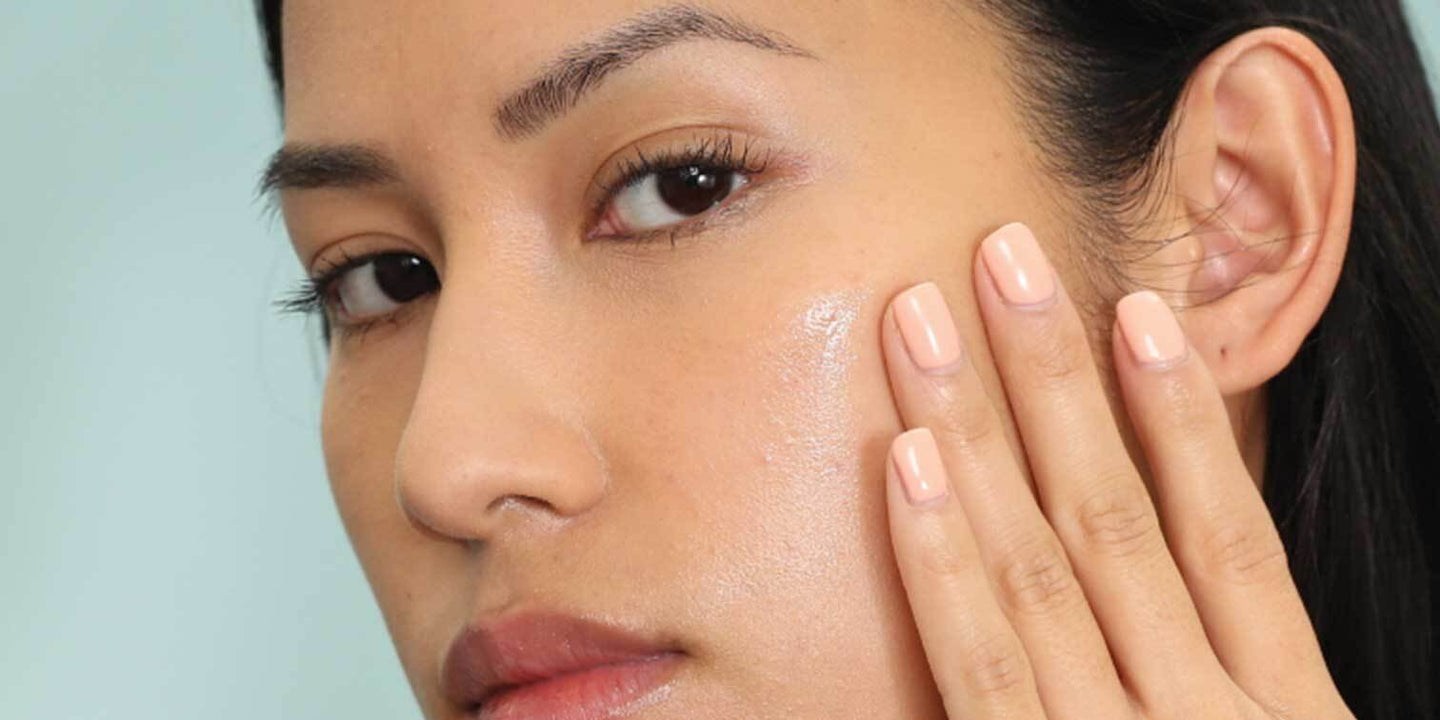 Image of woman's face zoomed in on her moisturized skin