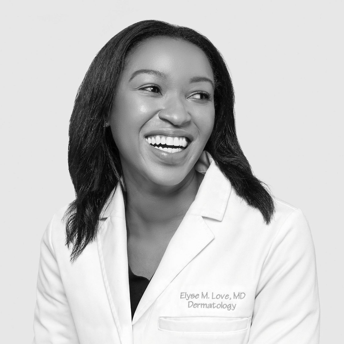Black and white image of DR. ELYSE LOVE Dermatologist